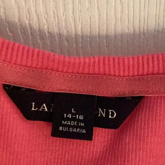 Lands' End Pink Fitted Tank Top - Picture 2 of 3